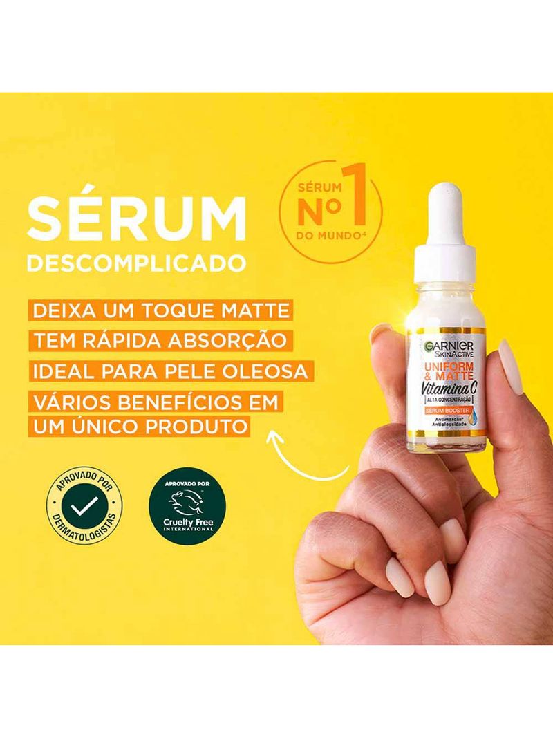 Sérum facial antimarcas garnier skin - uniform & matte vitamina c