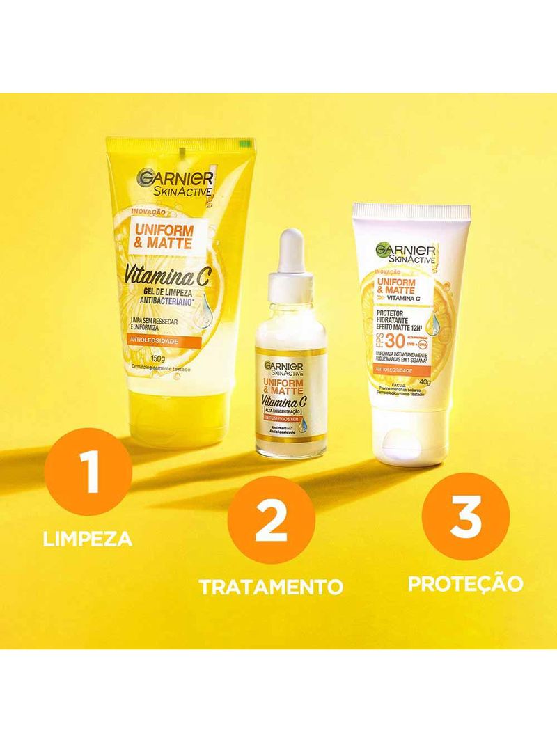 Sérum facial antimarcas garnier skin - uniform & matte vitamina c