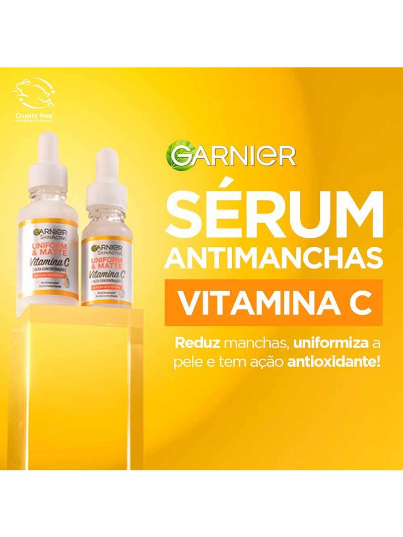 Sérum facial antimarcas garnier skin - uniform & matte vitamina c