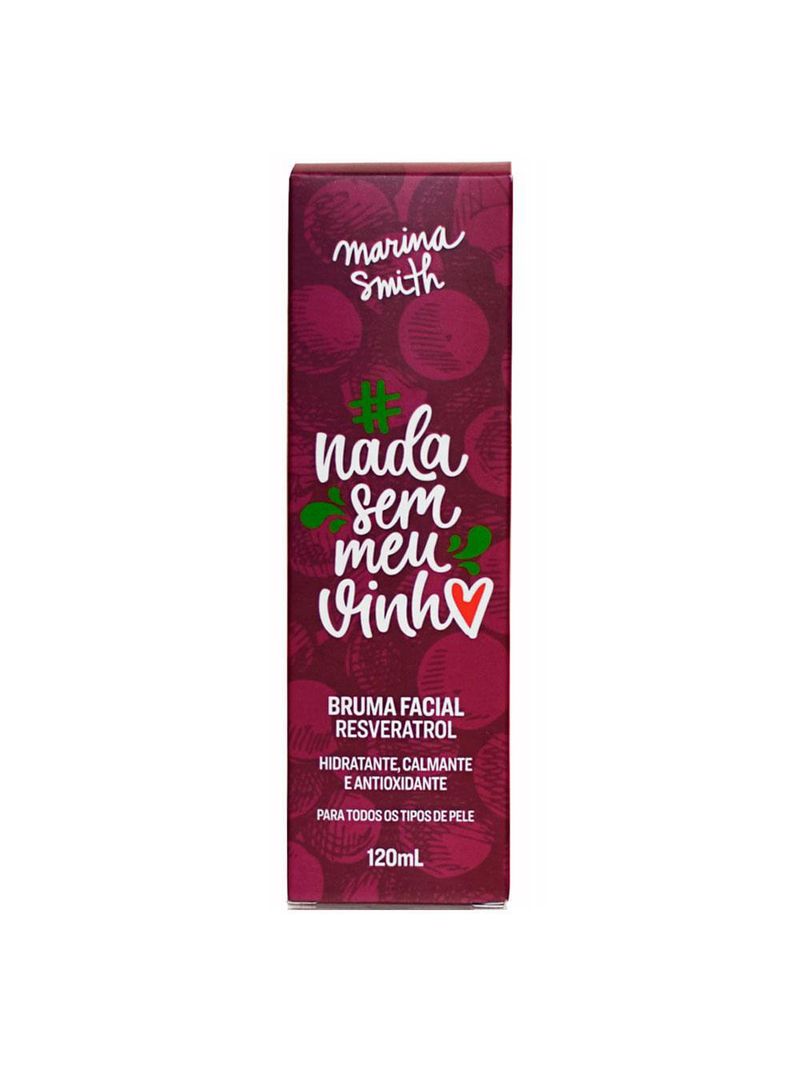 Bruma facial resveratrol marina smith nada sem meu vinho
