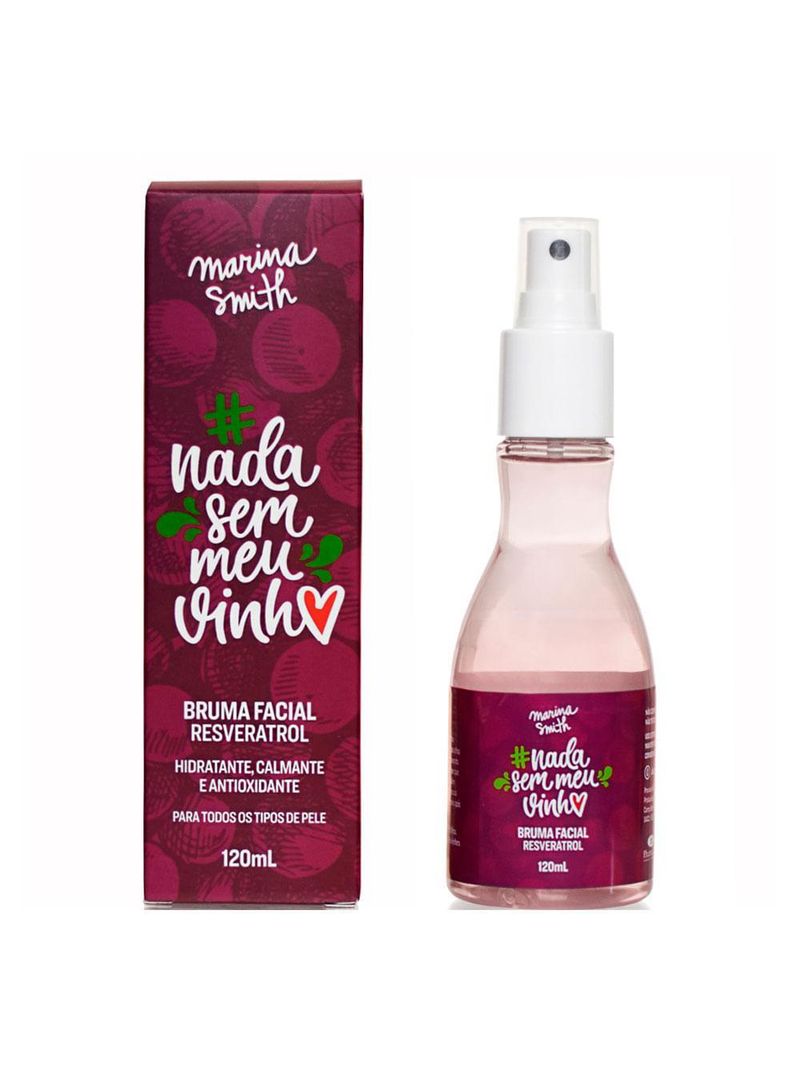 Bruma facial resveratrol marina smith nada sem meu vinho