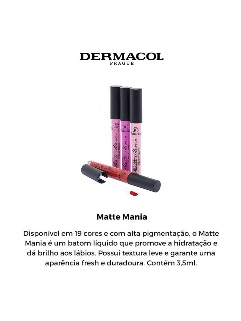 Batom líquido matte dermacol matte mania