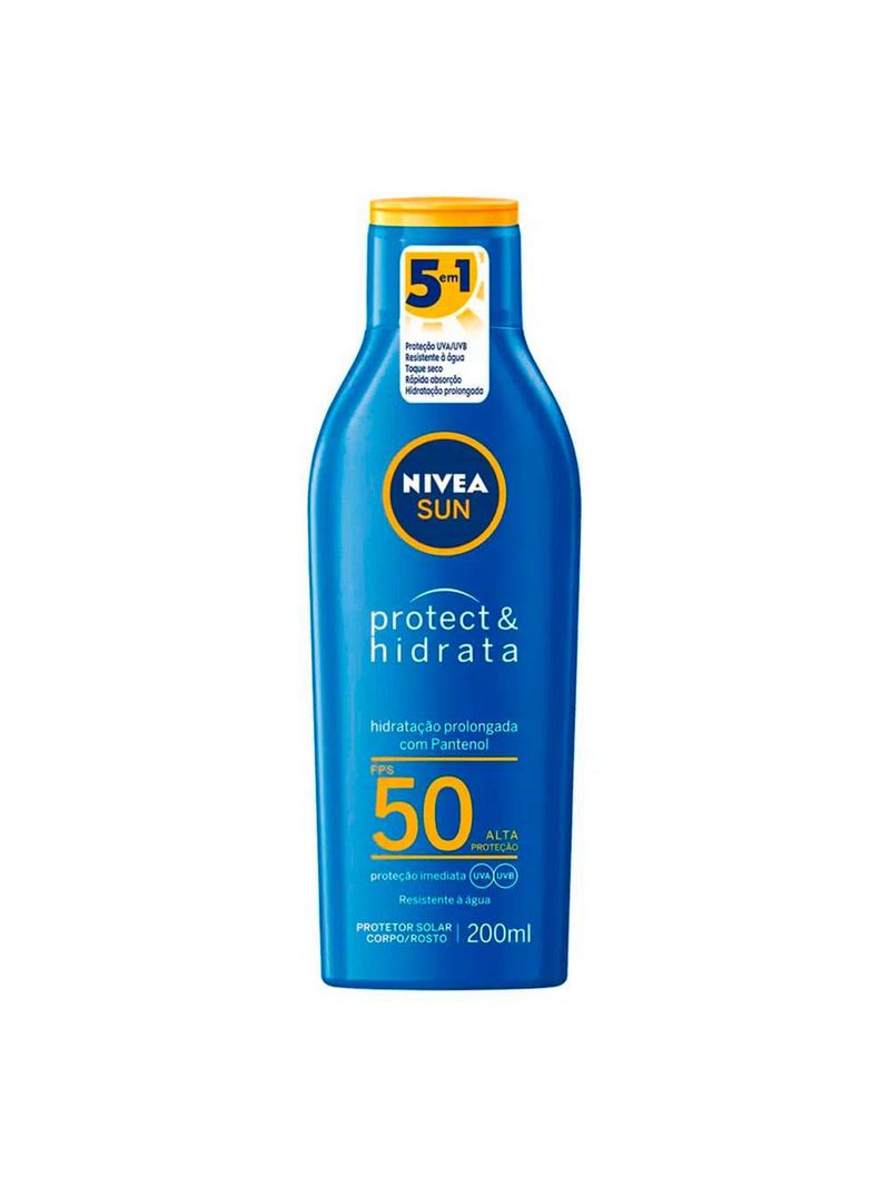 Nivea kit – protetor solar sun protect & hidrata fps50 200ml + protetor solar facial beauty expert sensitive fps50 50g