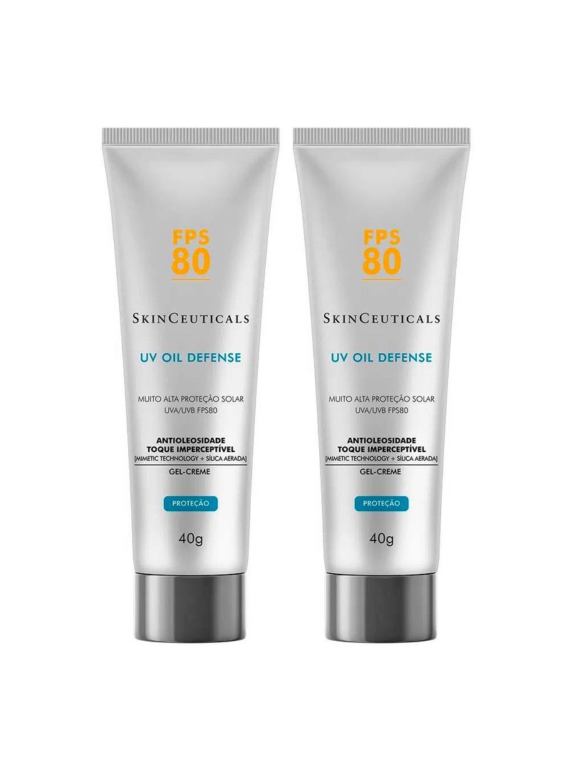 Skinceuticals uv oil defense kit com 2 unidades – protetor solar facial fps80 – 40g