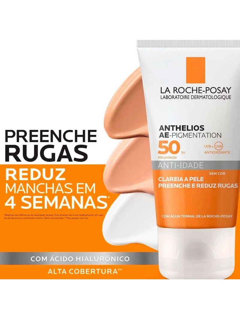 La roche-posay anthelios ae-pigmentation kit com 2 unidades – protetor solar facial anti-idade fps50 – 40g
