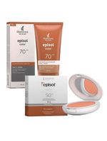 Mantecorp skincare episol kit - pó compacto fps50 + protetor solar tom 3 - médio