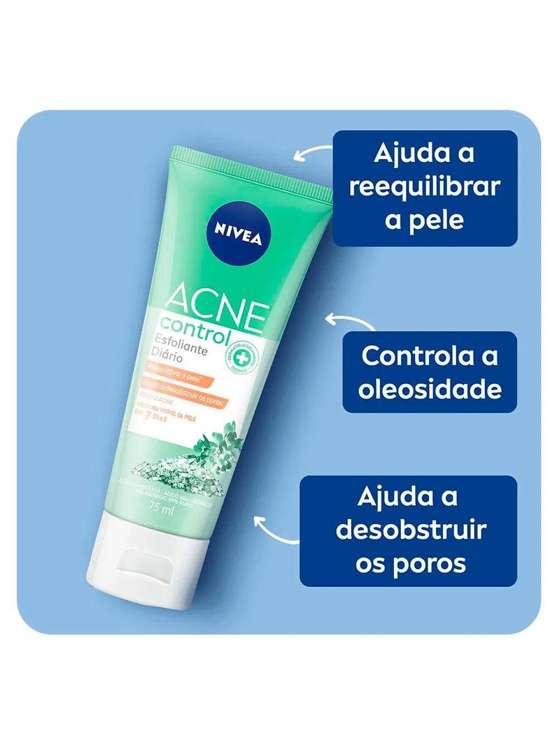 Nivea acne control kit – esfoliante facial 75ml + tônico facial 200ml + hidratante facial 50ml