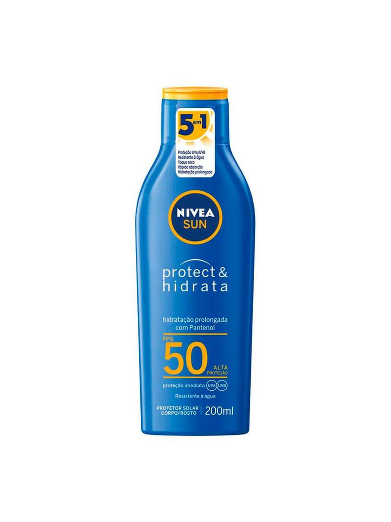 Nivea kit – protetor solar sun protect & hidrata fps50 200ml + protetor solar facial sun beauty expert pele oleosa fps50 50g