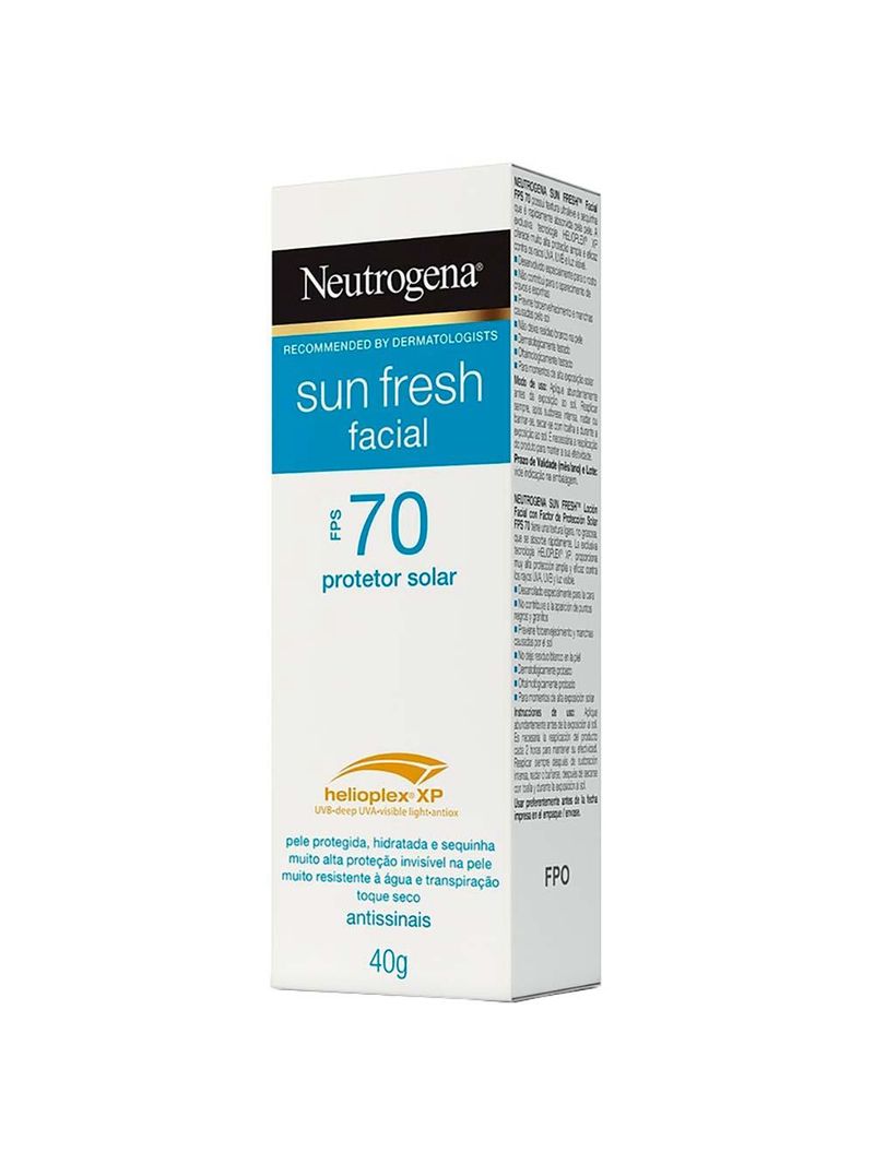 Protetor solar facial neutrogena sun fresh fps 70