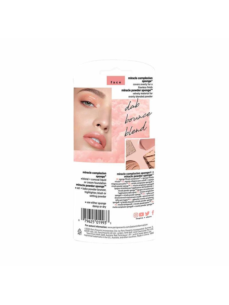 Real techniques  esponjas kit – esponja para base + esponja para pó