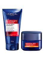 L'oréal paris kit - gel de limpeza facial + creme facial antirrugas