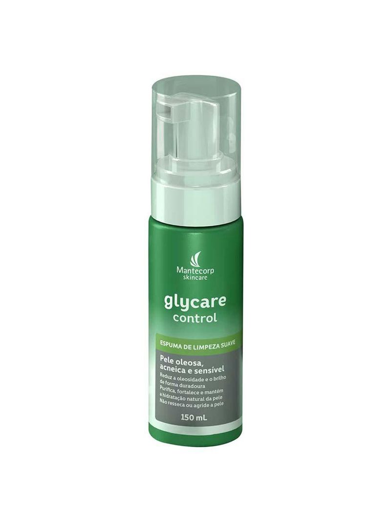 Espuma de limpeza facial mantecorp skincare glycare control