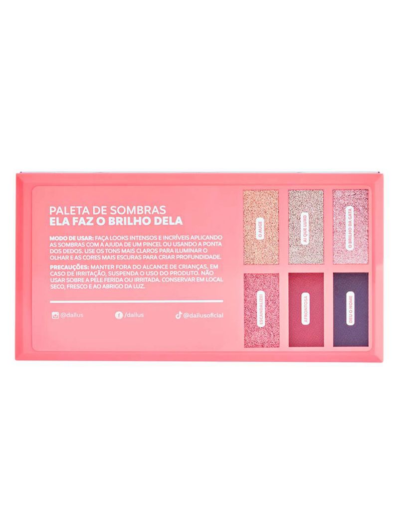 Paleta de sombras dailus ela faz o brilho dela