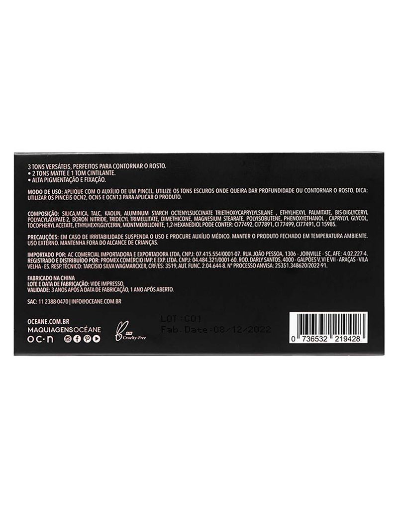 Paleta de contorno océane edition contour palette