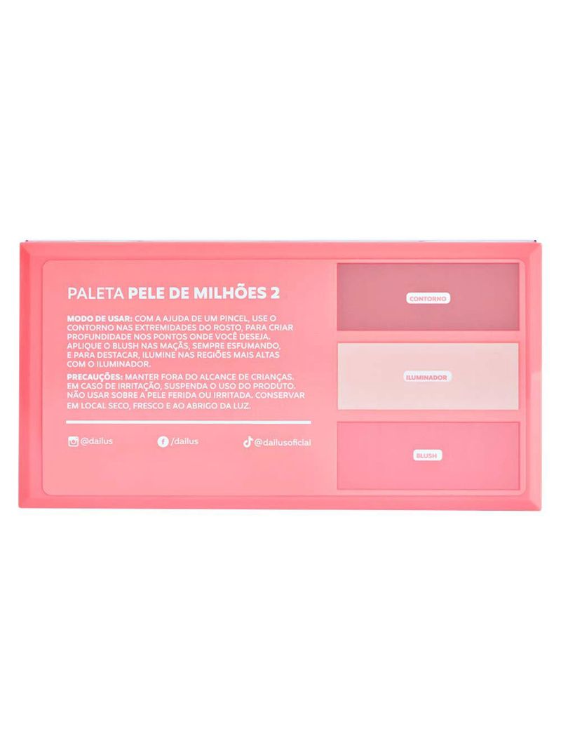 Paleta de contorno & iluminador & blush dailus pele de milhões 2