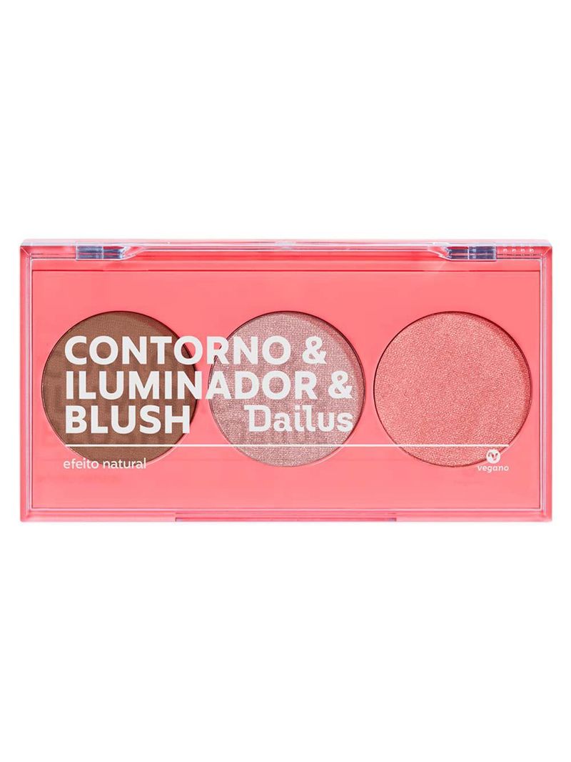 Paleta de contorno & iluminador & blush dailus pele de milhões 2