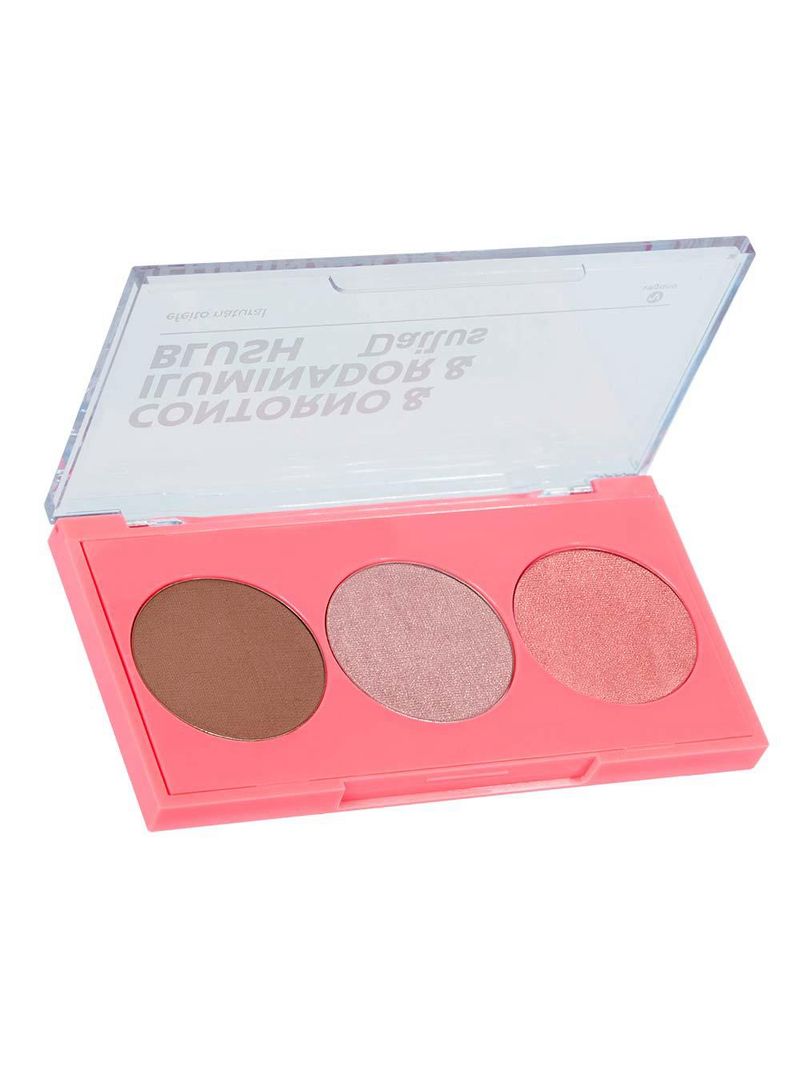 Paleta de contorno & iluminador & blush dailus pele de milhões 2