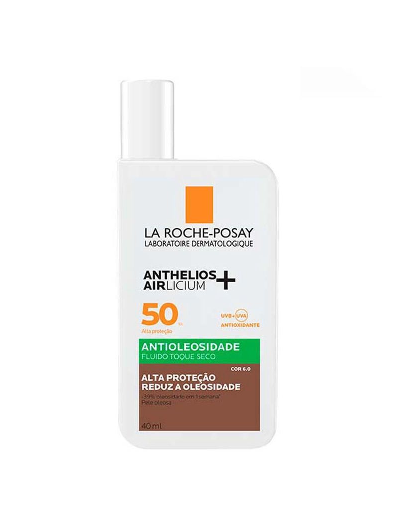 Protetor solar facial com cor la roche-posay anthelios airlicium+ fluido fps50