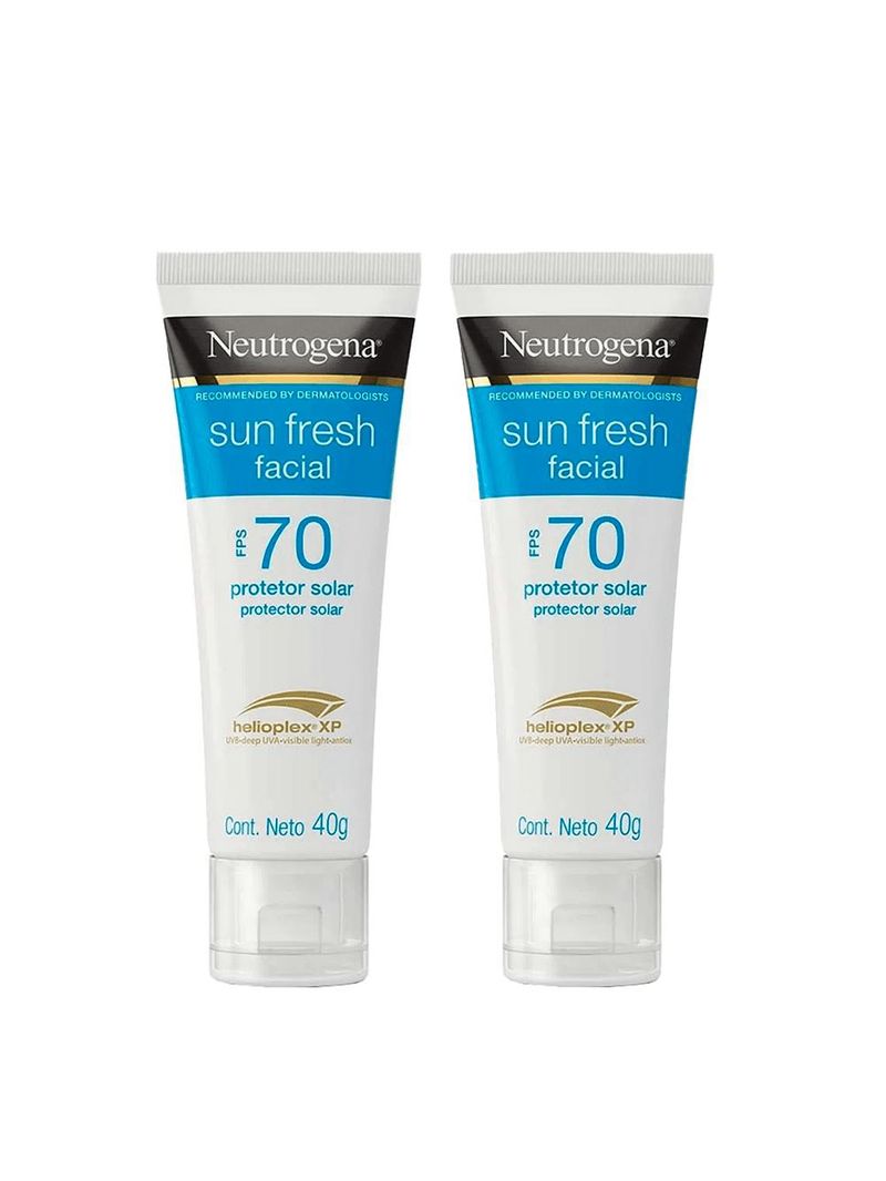 Neutrogena protetor solar facial sun fresh fps 70 kit – 2 unidades