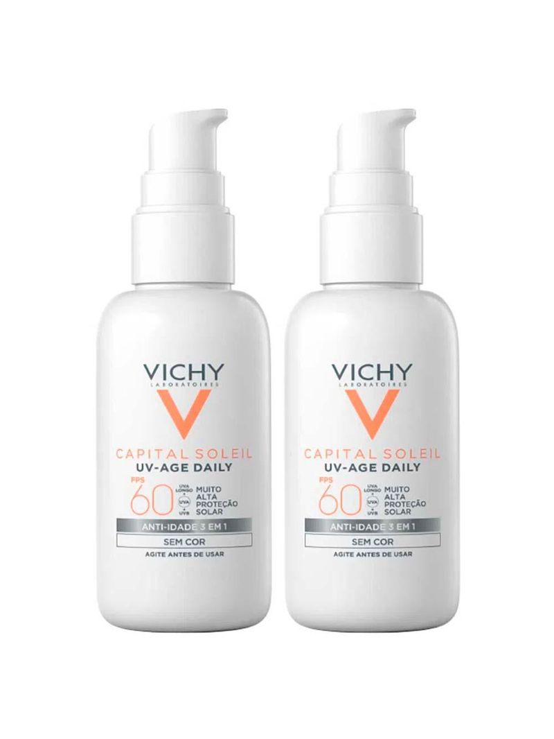 Vichy uv-age daily kit com 2 unidades – protetor solar facial fps60