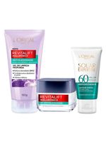 L'oréal paris kit - gel hidratante facial + gel de limpeza + protetor solar facial