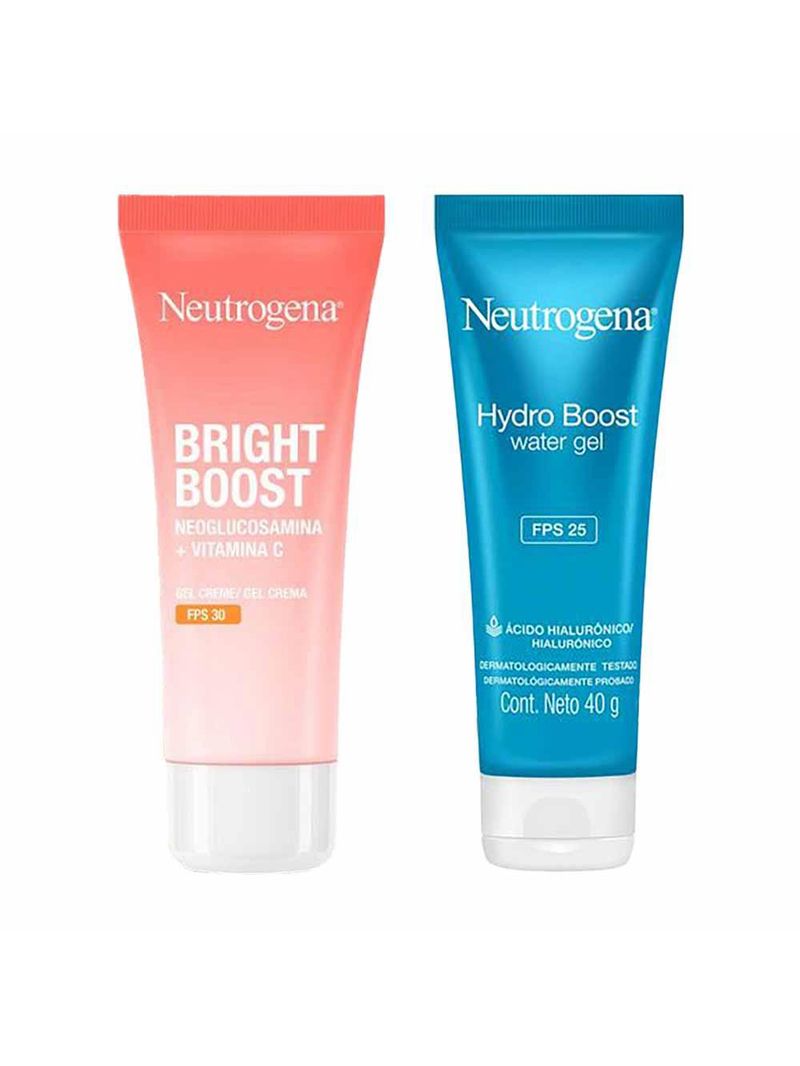 Neutrogena kit - bright boost fps30 + hidratante hydro boost water gel fps25