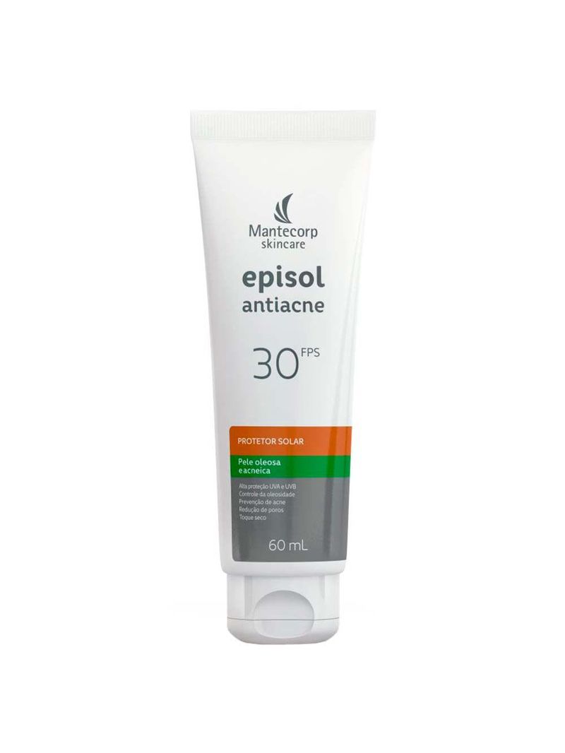 Protetor solar facial antiacne mantecorp skincare episol fps30