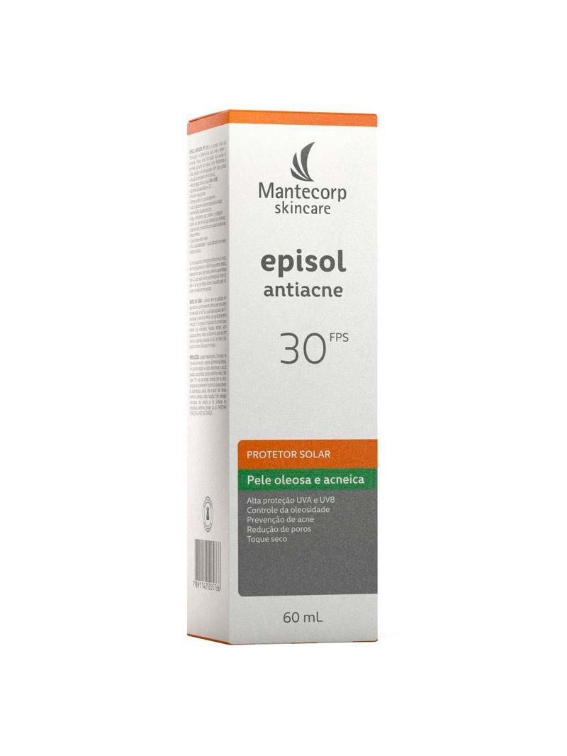 Protetor solar facial antiacne mantecorp skincare episol fps30