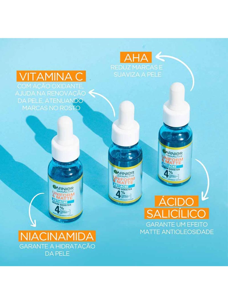 Sérum facial garnier uniform & matte antiacne