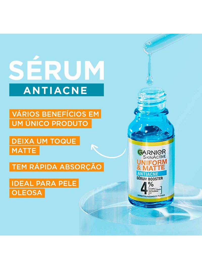 Sérum facial garnier uniform & matte antiacne