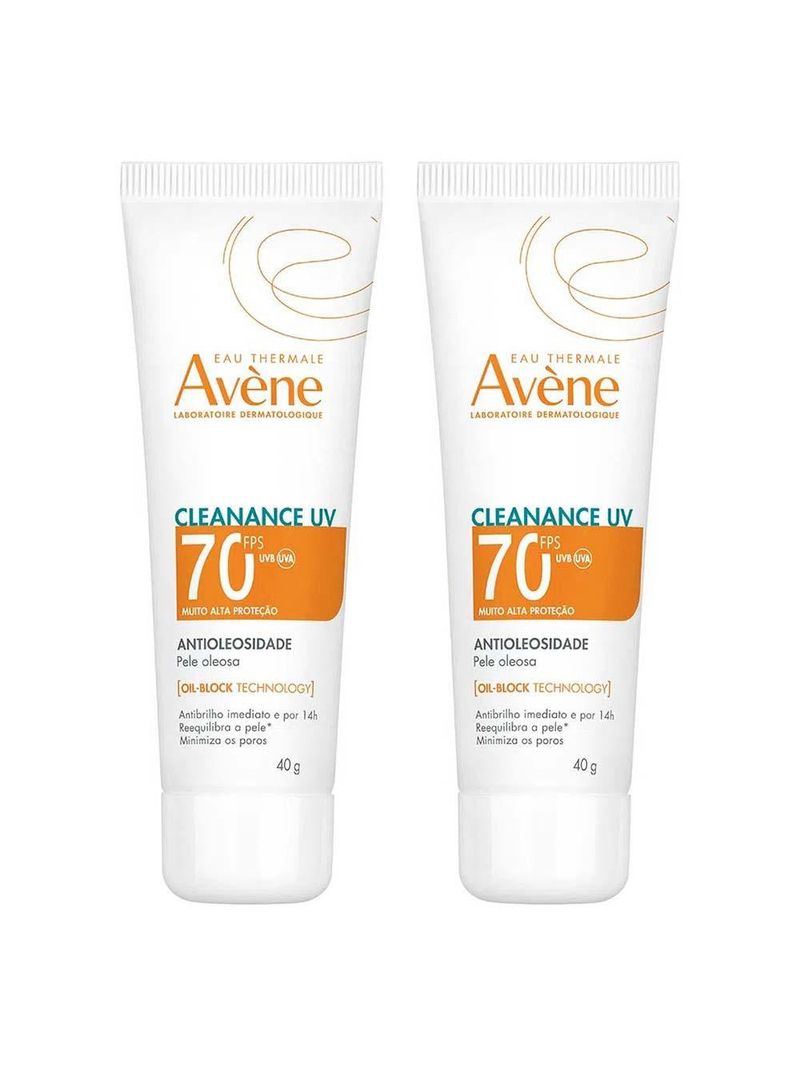 Avène cleanance uv kit com 2 unidades - protetor solar facial antioleosidade fps70