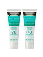 Neutrogena protetor solar facial sun fresh derm care fps70 40g kit - 2 unidades