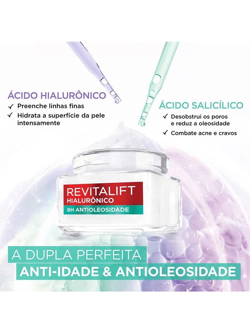 L’oréal paris kit – protetor solar facial solar expertise antirrugas fps60 40g + gel creme facial antioleosidade revitalift hialurônico 50ml