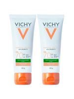 Vichy idéal soleil purify kit com 2 unidades – protetor solar facial com cor fps70 - clara
