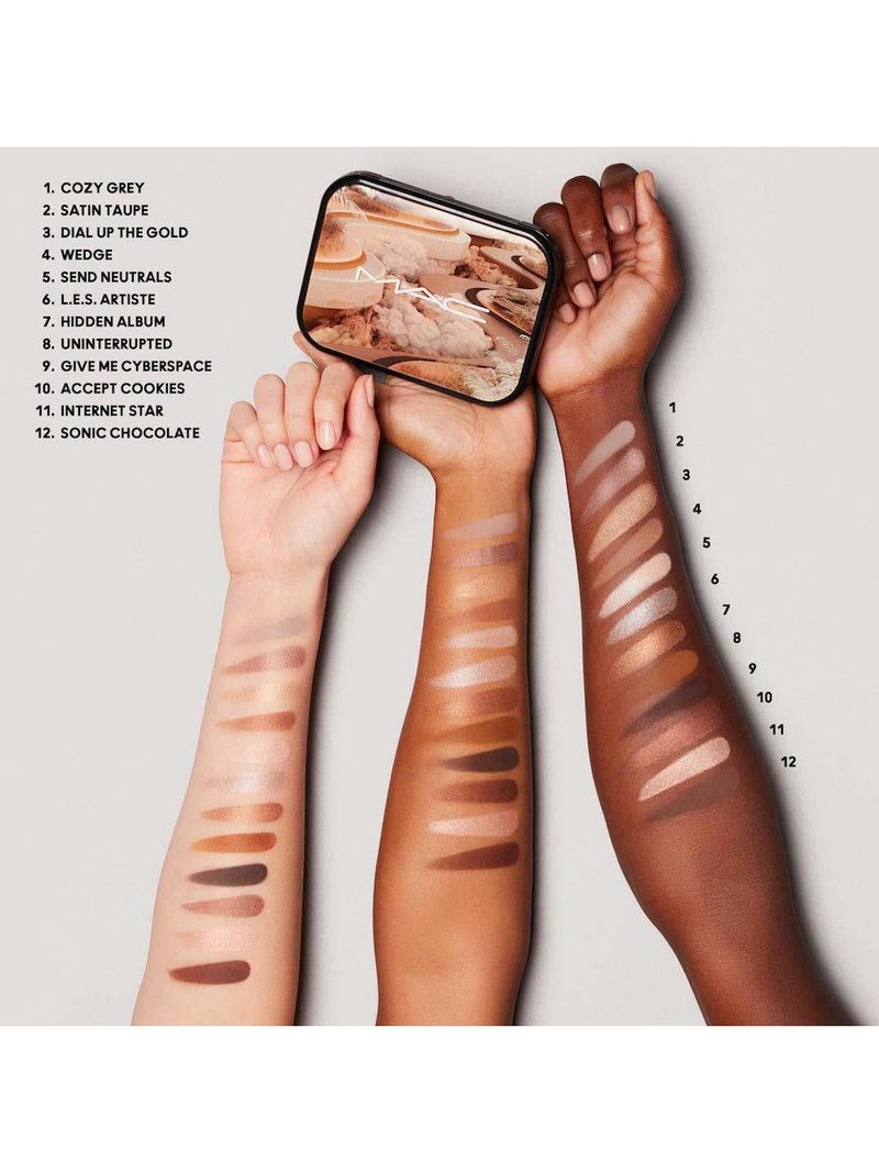 Paleta de sombras mac connect in colour eye shadow palette unfiltered nudes