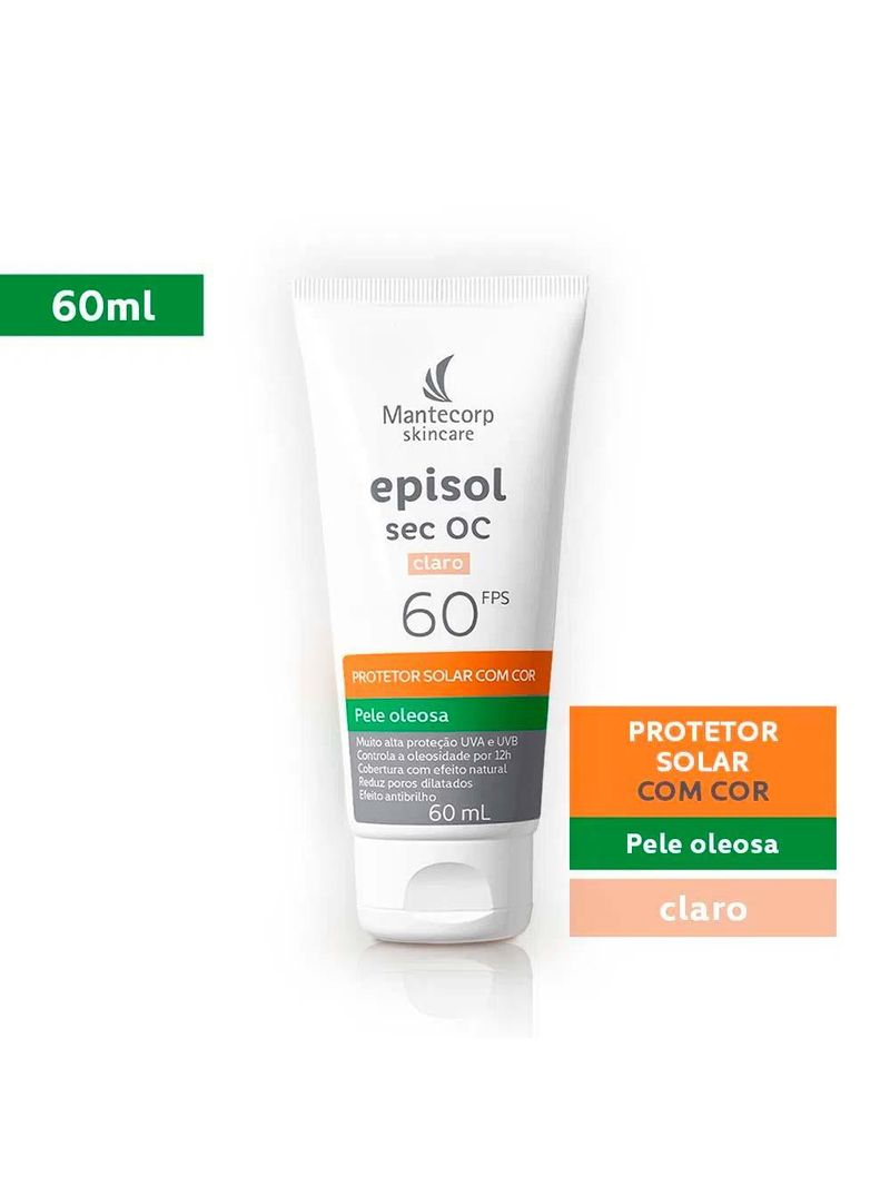 Mantecorp episol sec oc kit com 3 unidades – protetor solar facial fps60 – claro 60ml