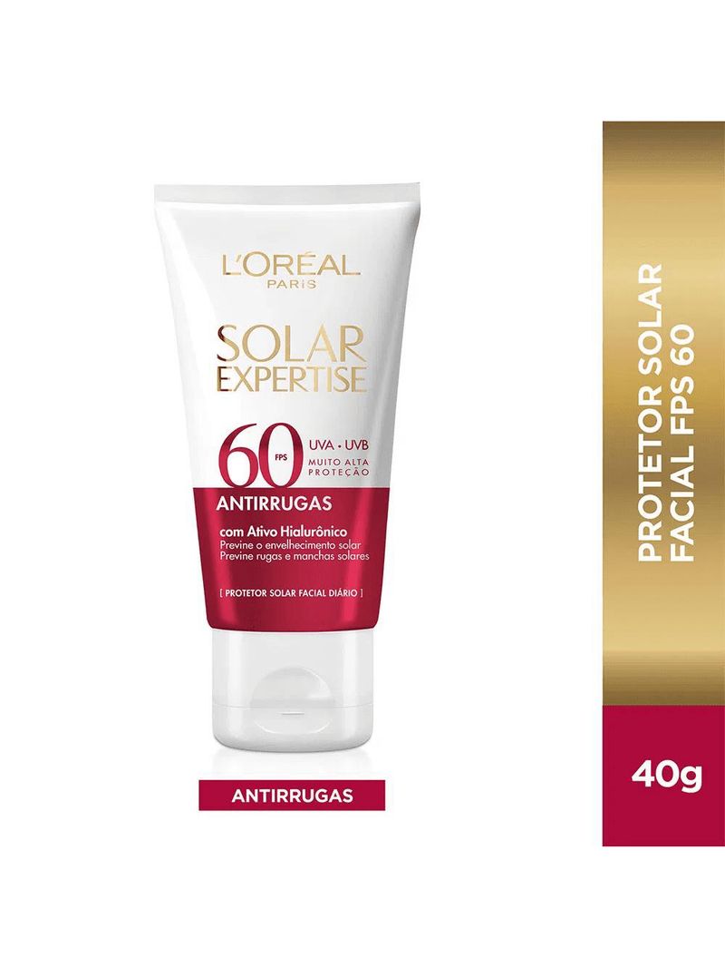L’oréal paris kit com 2 unidades - protetor solar facial solar expertise antirrugas fps60 - 40g
