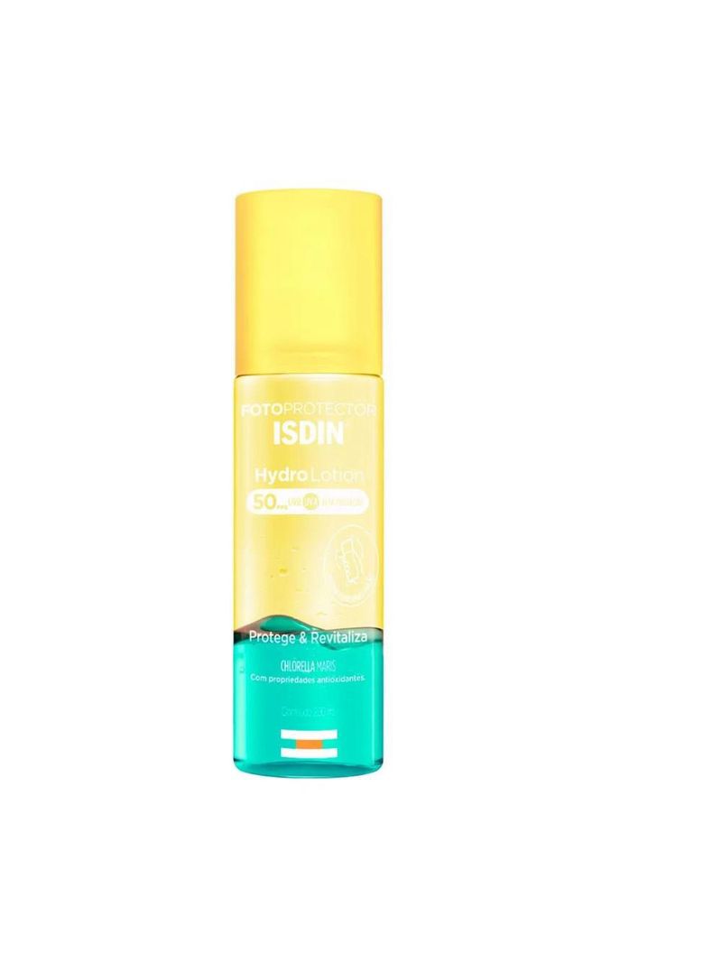 Isdin kit - protetor solar corporal hydrolotion fps50 + clareador facial active unify fusion fluid color fps99
