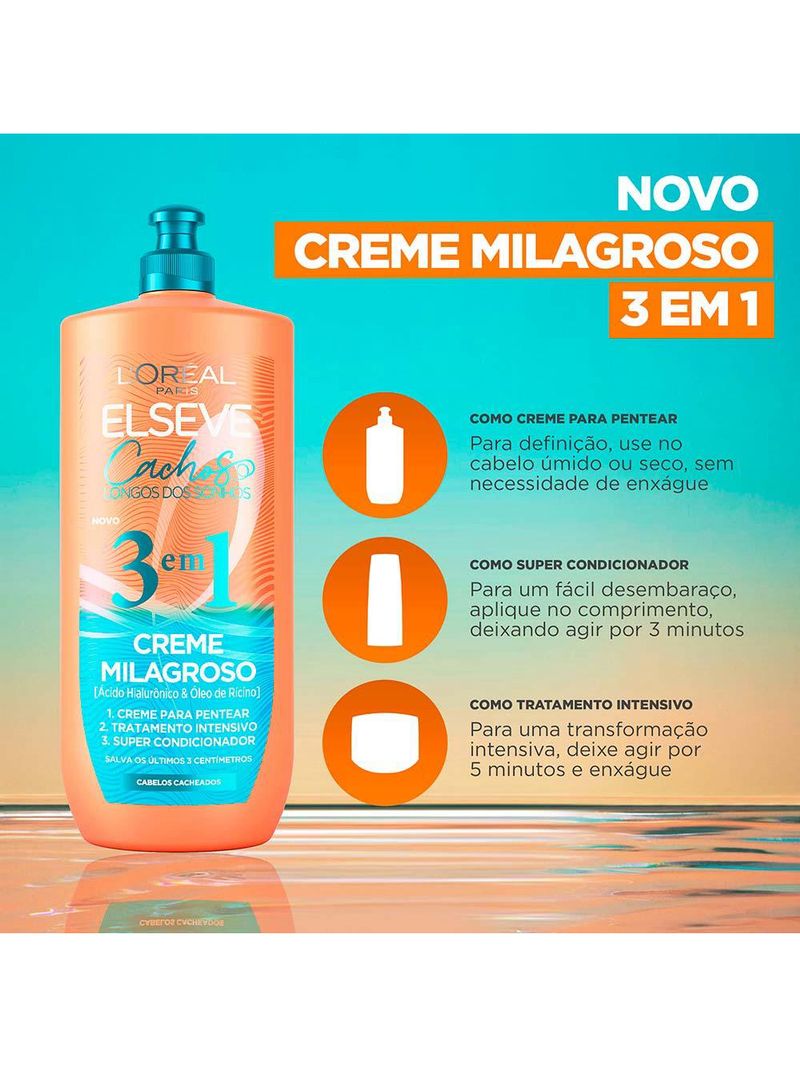 L’oréal paris kit – gel creme facial antioleosidade revitalift hialurônico + creme milagroso 3 em 1 elseve cacho dos sonhos
