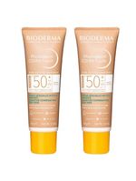 Bioderma photoderm cover touch kit com 2 unidades – protetor solar facial com cor fps50+ – médio 40ml