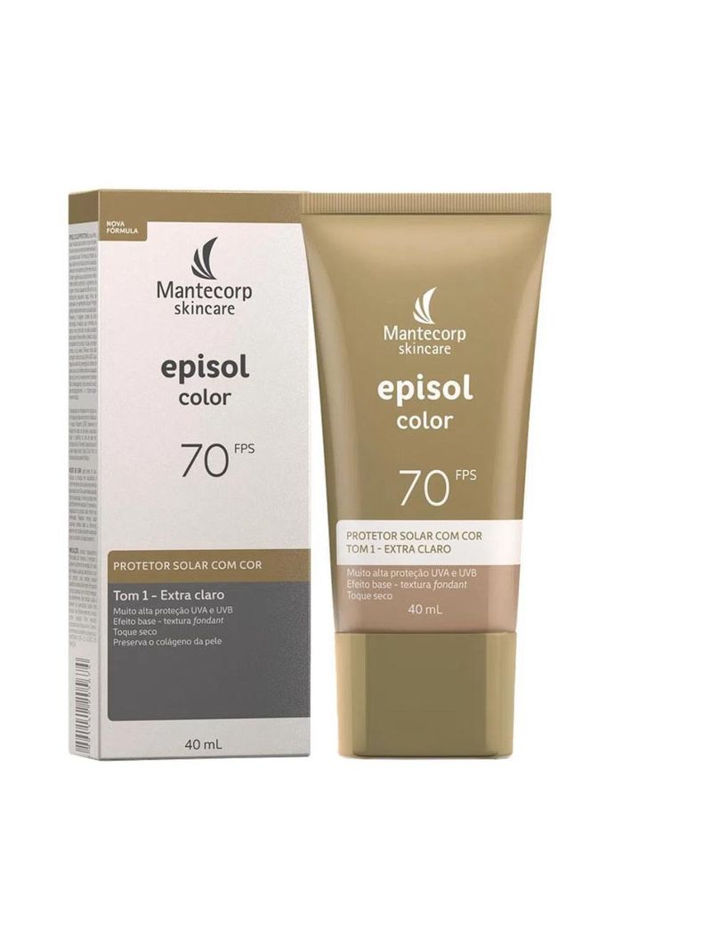Episol color kit mantecorp - pó compacto fps50 + protetor solar tom 1 - extra claro