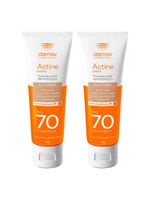 Darrow actine colors kit com 2 unidades – protetor solar facial com cor fps70 – pele morena 40g