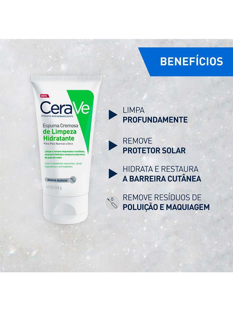 Creme espuma de limpeza facial cerave