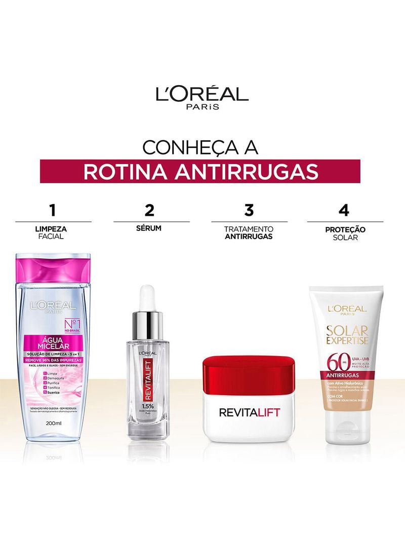 Protetor solar facial l'oréal paris solar expertise antirrugas com cor fps60
