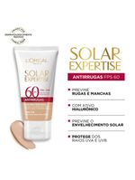 Protetor solar facial l'oréal paris solar expertise antirrugas com cor fps60