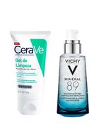 Vichy mineral 89 e cerave kit – sérum facial + gel de limpeza