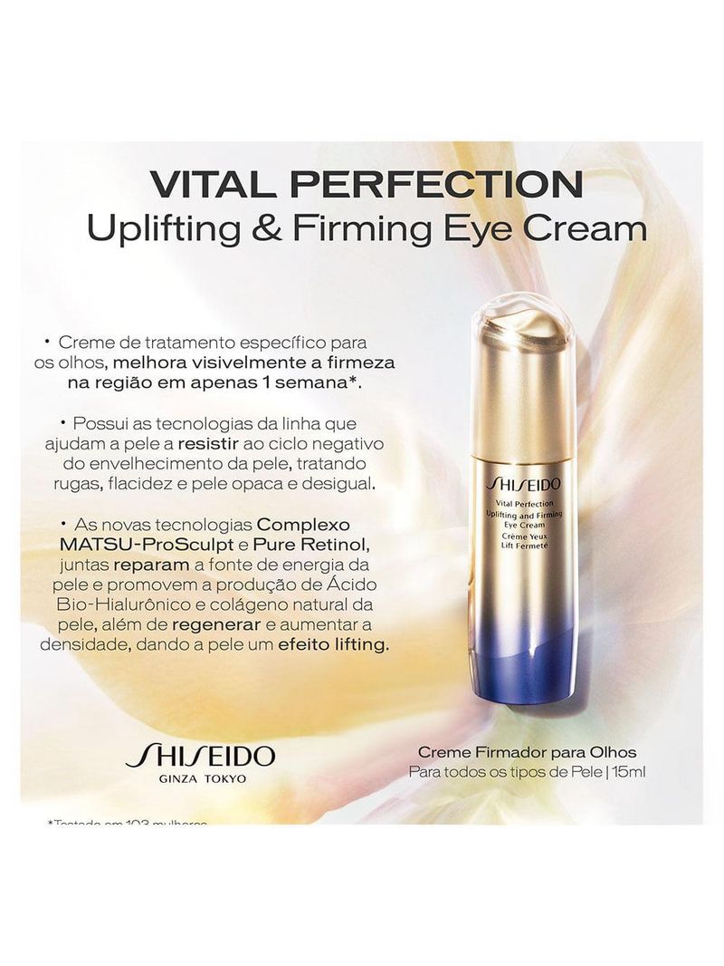 Creme para olhos shiseido vital perfection uplifting eye cream