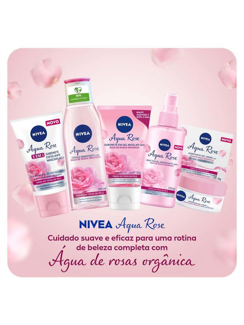 Nivea creme hidratante facial em gel aqua rose