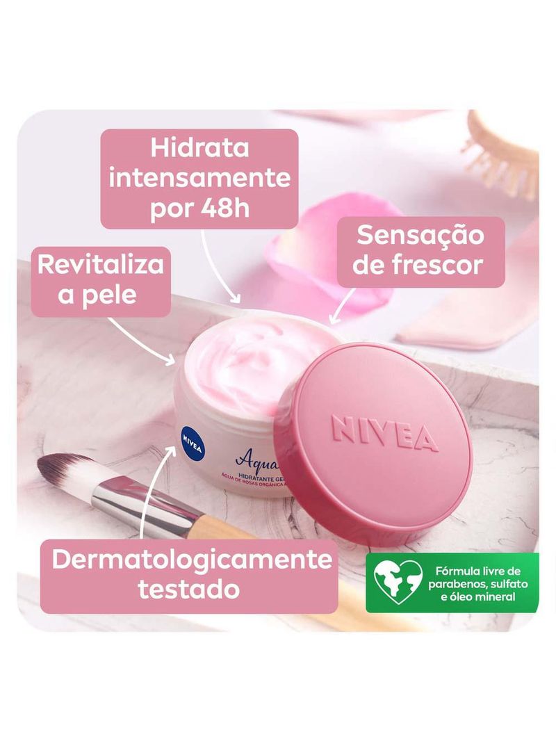 Nivea creme hidratante facial em gel aqua rose