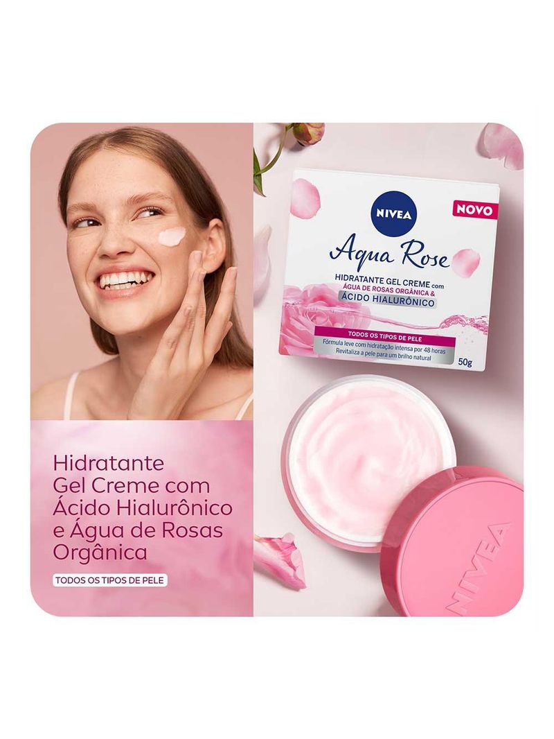 Nivea creme hidratante facial em gel aqua rose